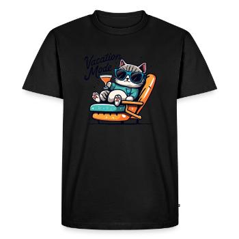 Mode vacances Chill Cat - T-shirt Premium bio Homme - noir - Devant - Nico (187cm)