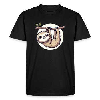 Paresseux conçu enfantin suspendu à une branche - T-shirt Premium bio Homme - noir - Devant - Nico (187cm)