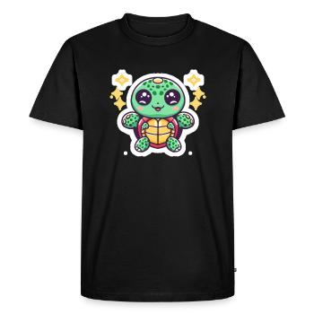 Amoureux des tortues - T-shirt Premium bio Homme - noir - Devant - Nico (187cm)