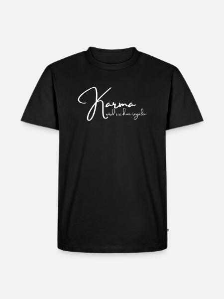 Karma wird's schon regeln - Statement - Männer Premium Bio T-Shirt - Schwarz