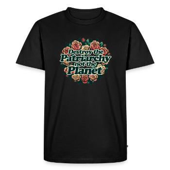 Détruisez le patriarcat, pas la planète - T-shirt Premium bio Homme - noir - Devant - Nico (187cm)