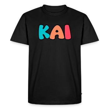 Name - Kai - Men's Premium Organic T-Shirt - black - Front - Nico (187cm)