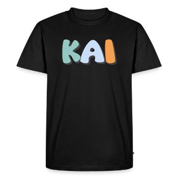Nom - Kai - T-shirt Premium bio Homme - noir - Devant - Nico (187cm)