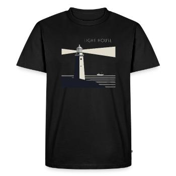 LIGHT HOUSE - Men's Premium Organic T-Shirt - black - Front - Nico (187cm)
