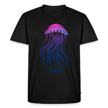 Float on, jellyfish with tentacles, sea creatures - Men's Premium Organic T-Shirt - black - Front - Nico (187cm)