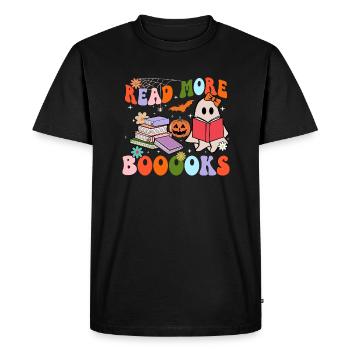 Lire la suite Booooks - Spooky Ghost Halloween Ghoul - T-shirt Premium bio Homme - noir - Devant - Nico (187cm)