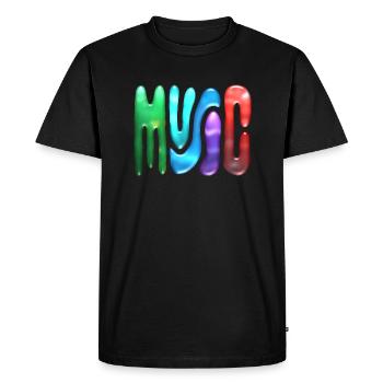 Néon Musique Texte - T-shirt Premium bio Homme - noir - Devant - Nico (187cm)