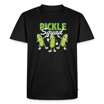 Pickle Squad - Funny Dill Pickle Lover Gift - Men's Premium Organic T-Shirt - black - Front - Nico (187cm)