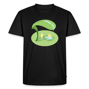 Unter dem Blatt - Männer Premium Bio T-Shirt - Schwarz - Vorne - Nico (187cm)