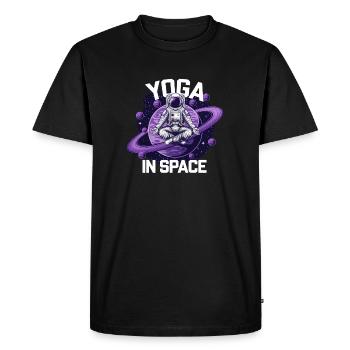 yoga dans l'espace - T-shirt Premium bio Homme - noir - Devant - Nico (187cm)