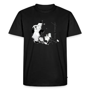 Carte du Danemark encadrée Real Football DK - T-shirt Premium bio Homme - noir - Devant - Nico (187cm)