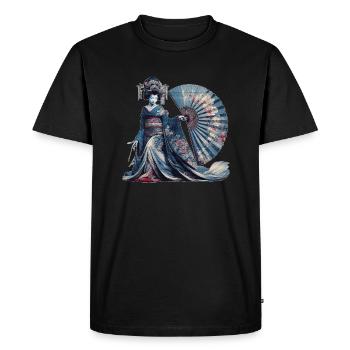 Cultural Treasures of Geisha - Men's Premium Organic T-Shirt - black - Front - Nico (187cm)