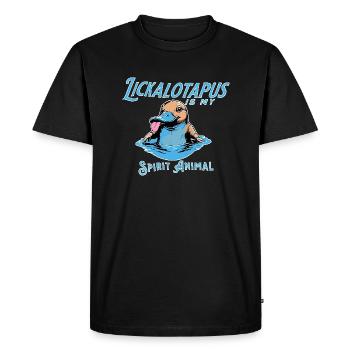Funny Lickalotopus is My Spirit Animal Funny - T-shirt Premium bio Homme - noir - Devant - Nico (187cm)