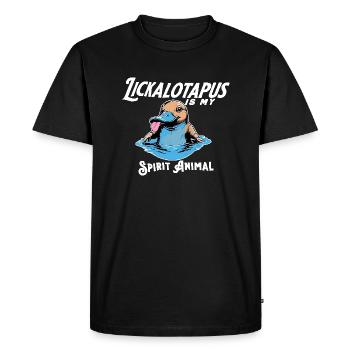 Funny Lickalotopus is My Spirit Animal Funny Humor - T-shirt Premium bio Homme - noir - Devant - Nico (187cm)