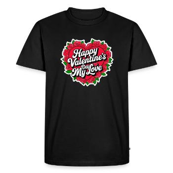 Joyeuse Saint Valentin mon amour cadeau pour elle - T-shirt Premium bio Homme - noir - Devant - Nico (187cm)