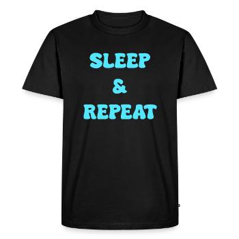 sleep and repeat - Men's Premium Organic T-Shirt - black - Front - Nico (187cm)