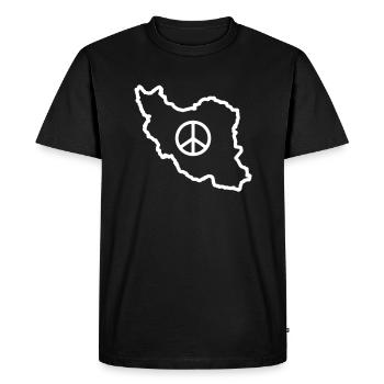Paix en Iran - T-shirt Premium bio Homme - noir - Devant - Nico (187cm)