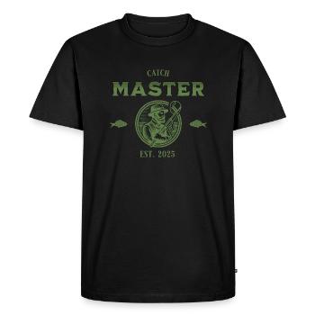 Catch Master Fishing Retro Badge Design - T-shirt Premium bio Homme - noir - Devant - Nico (187cm)
