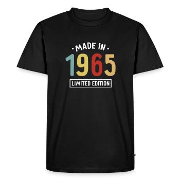 Fabriqué en 1965 - Edition limitée - Année de naissance - T-shirt Premium bio Homme - noir - Devant - Nico (187cm)