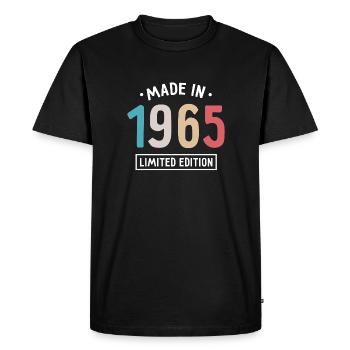 Fabriqué en 1965 - Edition limitée - Année de naissance - T-shirt Premium bio Homme - noir - Devant - Nico (187cm)