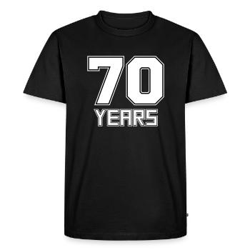 70 Jahre - Männer Premium Bio T-Shirt - Schwarz - Vorne - Nico (187cm)