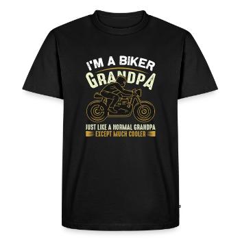 Je Suis Un Grand-Père Motard - Humour Moto Papi - T-shirt Premium bio Homme - noir - Devant - Nico (187cm)