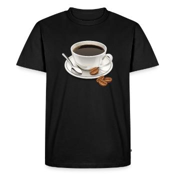 Café - T-shirt Premium bio Homme - noir - Devant - Nico (187cm)