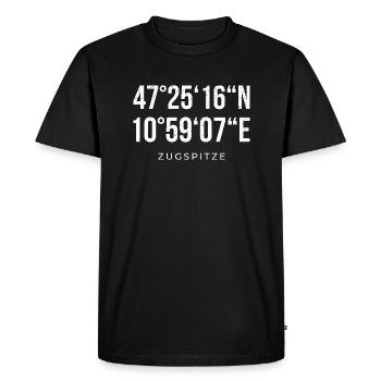 Koordinaten Zugspitze - Männer Premium Bio T-Shirt - Schwarz - Vorne - Nico (187cm)
