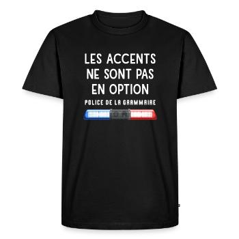 Cadeau pour prof et enseignant de grammaire drôle - T-shirt Premium bio Homme - noir - Devant - Nico (187cm)