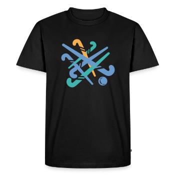 Hockey stick - Men's Premium Organic T-Shirt - black - Front - Nico (187cm)