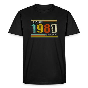 Geburtstag, Classic 1980 Original, Retro Vintage - Männer Premium Bio T-Shirt - Schwarz - Vorne - Nico (187cm)