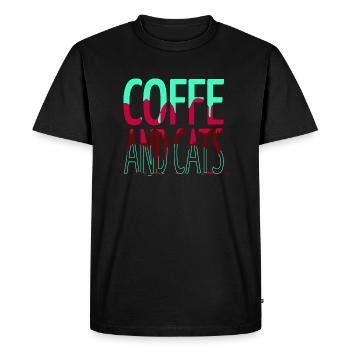 cadeau business chat tshirts tasse à café aw - T-shirt Premium bio Homme - noir - Devant - Nico (187cm)
