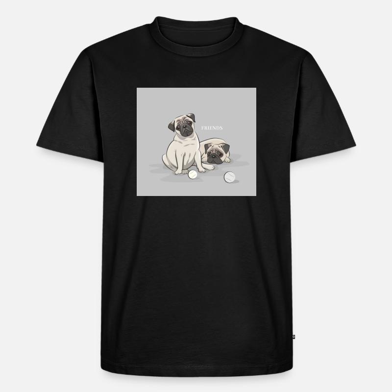 Mops - Männer Premium Bio T-Shirt - Schwarz