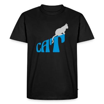 Texte Logo de l’animal de compagnie Cat - T-shirt Premium bio Homme - noir - Devant - Nico (187cm)