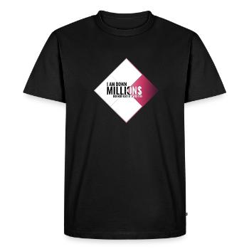 I Am Down Millions - Tile Shapes White and Red - Men's Premium Organic T-Shirt - black - Front - Nico (187cm)