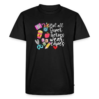 Enseignants Enseignants École Enseignants Personnel enseignant - T-shirt Premium bio Homme - noir - Devant - Nico (187cm)