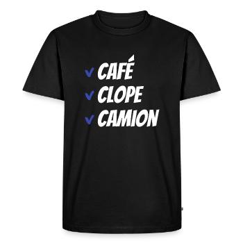 Café clope camion - T-shirt Premium bio Homme - noir - Devant - Nico (187cm)