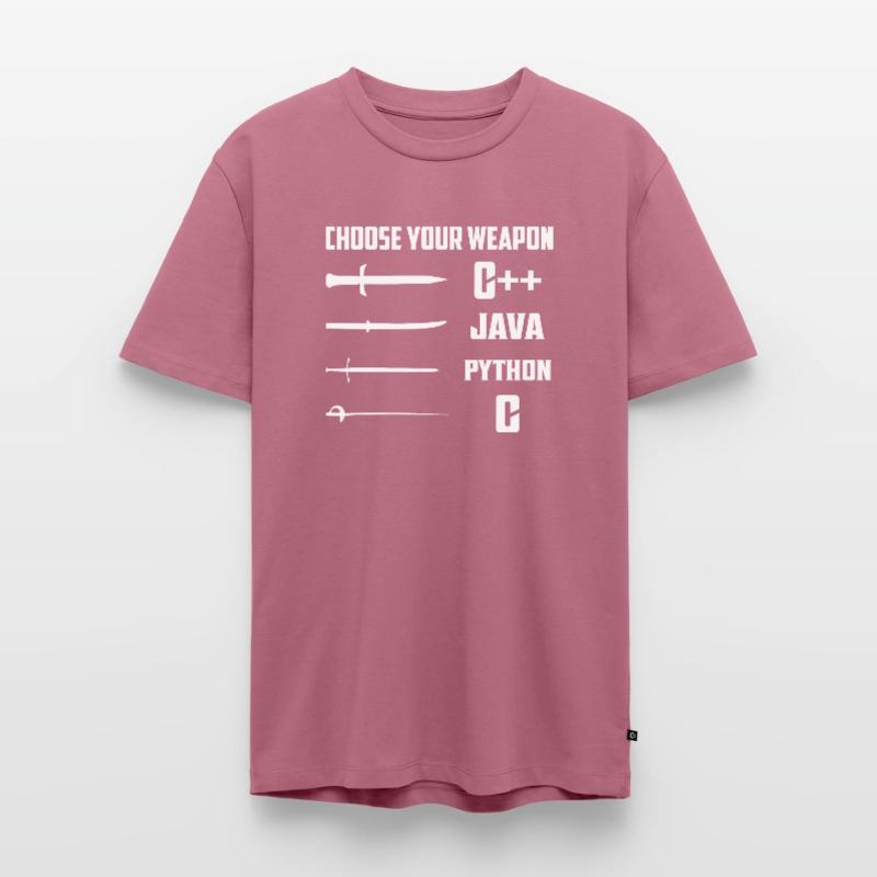Choose Your Weapon C++, Java, Python, C Coding Pro Männer Premium Bio T-Shirt