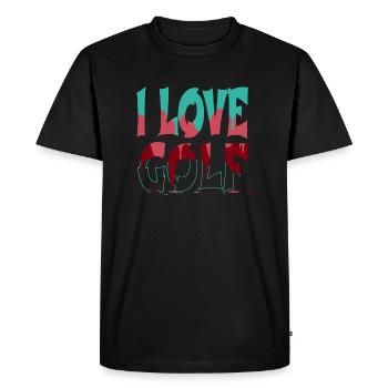 Dictons Golfgirls FunnyGolfquote Puter - T-shirt Premium bio Homme - noir - Devant - Nico (187cm)