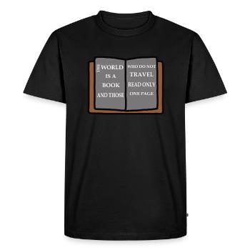 Réserver un voyage - T-shirt Premium bio Homme - noir - Devant - Nico (187cm)