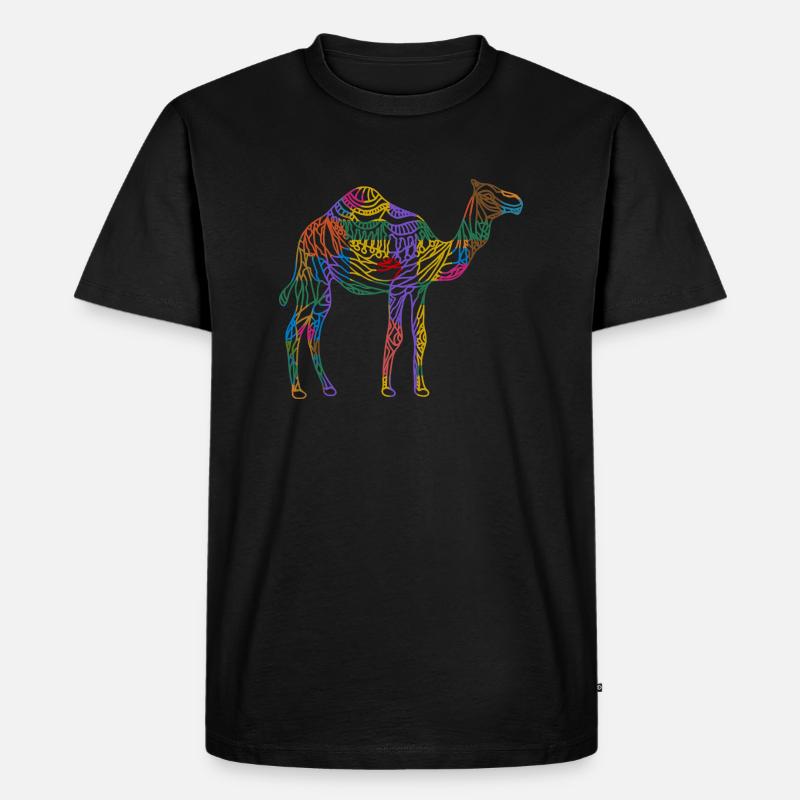Kamel - Männer Premium Bio T-Shirt - Schwarz