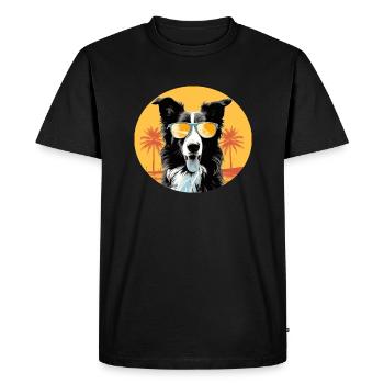 Border Collie - T-shirt Premium bio Homme - noir - Devant - Nico (187cm)