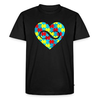 Autisme Infini Amour Pour Enfant Autiste Mignon Autisme - T-shirt Premium bio Homme - noir - Devant - Nico (187cm)