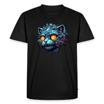 Cool Cat / Funny / Animal / Pet / Crazy - Men's Premium Organic T-Shirt - black - Front - Nico (187cm)