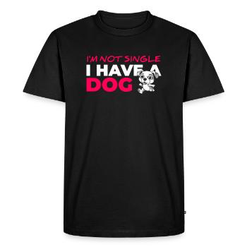 Am not Single I Have A Dog - Men's Premium Organic T-Shirt - black - Front - Nico (187cm)