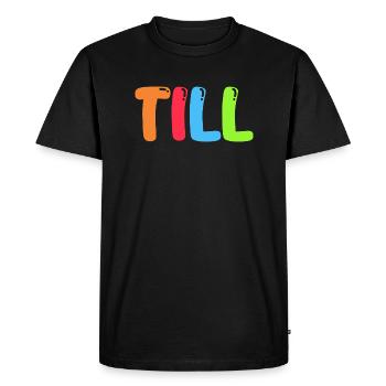 Name - Till - Men's Premium Organic T-Shirt - black - Front - Nico (187cm)