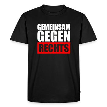 Together against the right - Men's Premium Organic T-Shirt - black - Front - Nico (187cm)