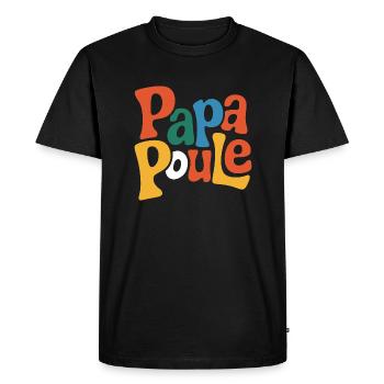 Papa poule - T-shirt Premium bio Homme - noir - Devant - Nico (187cm)