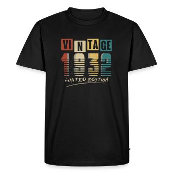 1932 Vintage 1932 né en 1932 anniversaire. Année 2 - T-shirt Premium bio Homme - noir - Devant - Nico (187cm)