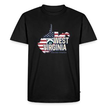 Virginie-Occidentale États-Unis États-Unis Souvenir - T-shirt Premium bio Homme - noir - Devant - Nico (187cm)